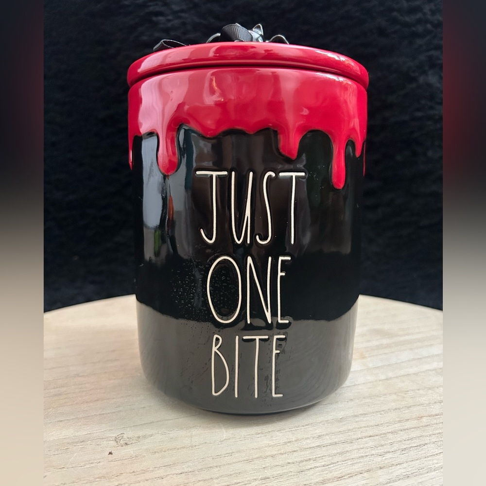 New Rae Dunn Halloween Drip Just One Bite Kitchen Food Canister